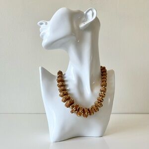 Cork Studded Necklace & Earrings Set